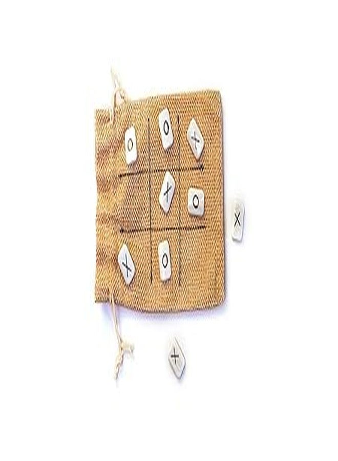 Rocking Potato Tic Tac Toe Travel Game Set with Marble Stone Pieces, Portable Family Board Game - Image 2